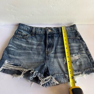 NOBO No Boundaries Cut-Off Short Women's 5 Blue High Rise Raw Hem Distressed